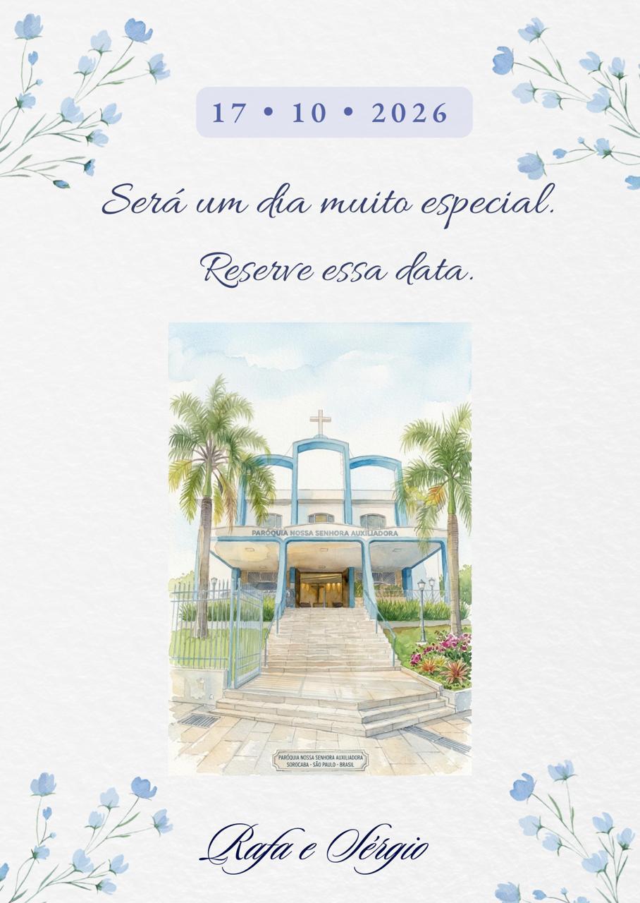Convite de casamento de Rafa e Sérgio